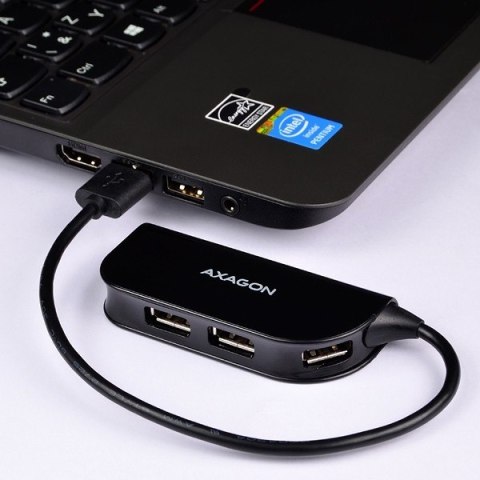 Hub HUE-X4B 4-portowy USB 2.0 kabel 20cm Czarny Hub HUE-X4B 4-portowy USB 2.0 kabel 20cm Czarny