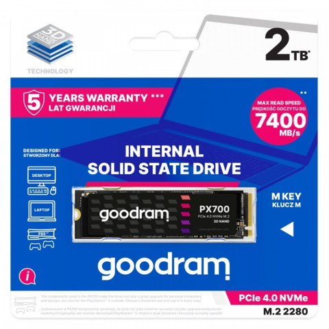 Dysk SSD PX700 2TB M.2 PCIe 2280 4x4 7400/6500MB/s Dysk SSD PX700 2TB M.2 PCIe 2280 4x4 7400/6500MB/s