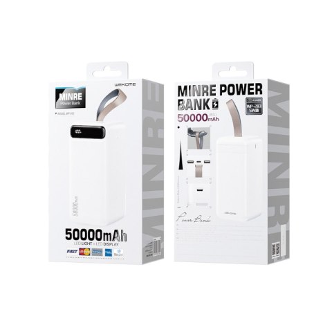 WEKOME WP-283 Minre Series - Power bank 50000 mAh Fast Charging 2x USB-A 10W + latarka LED (Biały) WEKOME WP-283 Minre Series - Power bank 50000 mAh Fast Charging 2x USB-A 10W + latarka LED (Biały)