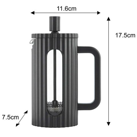 ZAPARZACZ TŁOKOWY DO KAWY/HERBATY Z 350ml KLAUSBERG KB-7741 CZARNY
