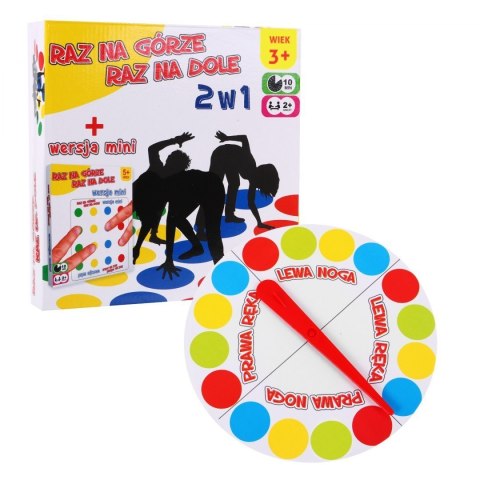 Raz na Górze Raz na Dole 2w1 dla dzieci 3+ Gra zręcznościowa + Mata z kółkami + Tarcza do losowania + Mini wersja na palce Raz na Górze Raz na Dole 2w1 dla dzieci 3+ Gra zręcznościowa + Mata z kółkami + Tarcza do losowania + Mini wersja na palce