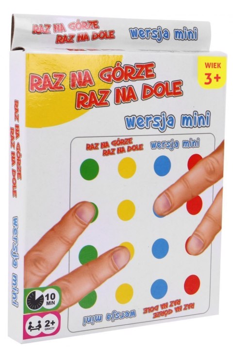 Raz na Górze Raz na Dole 2w1 dla dzieci 3+ Gra zręcznościowa + Mata z kółkami + Tarcza do losowania + Mini wersja na palce Raz na Górze Raz na Dole 2w1 dla dzieci 3+ Gra zręcznościowa + Mata z kółkami + Tarcza do losowania + Mini wersja na palce