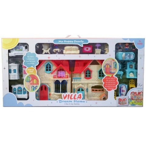 Rozkładana Willa z 3 figurkami dla dzieci 3+ Akcesoria + Dźwięki + Światła + Meble + Naklejki Rozkładana Willa z 3 figurkami dla dzieci 3+ Akcesoria + Dźwięki + Światła + Meble + Naklejki