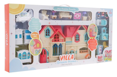 Rozkładana Willa z 3 figurkami dla dzieci 3+ Akcesoria + Dźwięki + Światła + Meble + Naklejki Rozkładana Willa z 3 figurkami dla dzieci 3+ Akcesoria + Dźwięki + Światła + Meble + Naklejki