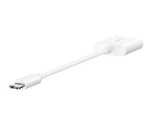 Adapter USB-C to 3.5 MM AUDIO + kabel USB-C biały