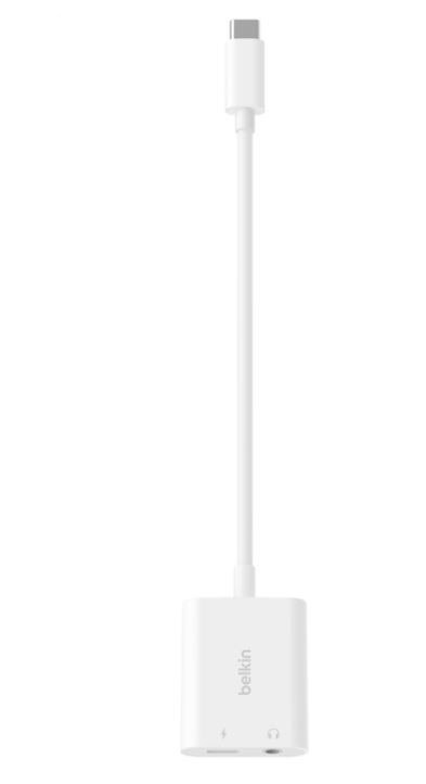 Adapter USB-C to 3.5 MM AUDIO + kabel USB-C biały