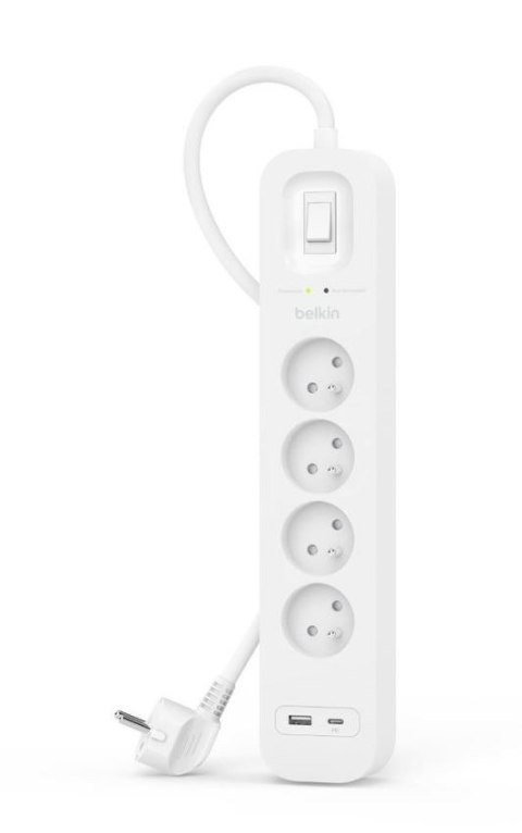 Listwa przeciwprzepięciowa SurgePlus 4xFR 1xUSB-A 1xUSB-C 525J 2M Listwa przeciwprzepięciowa SurgePlus 4xFR 1xUSB-A 1xUSB-C 525J 2M