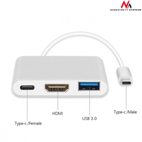 Adapter USB-C - HDMI / USB 3.0 / USB-C MCTV-840 Adapter USB-C - HDMI / USB 3.0 / USB-C MCTV-840