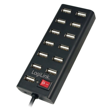 Hub USB2.0 13-portów z wyłącznikiem Czarny Hub USB2.0 13-portów z wyłącznikiem Czarny