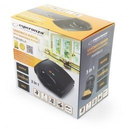 Opiekacz do kanapek Esperanza Portabella EKT006K (700W; kolor czarny) Opiekacz do kanapek Esperanza Portabella EKT006K (700W; kolor czarny)