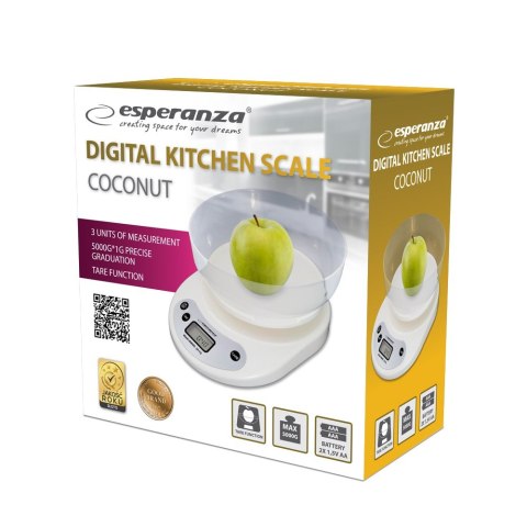 ESPERANZA WAGA KUCHENNA Z MISĄ COCONUT EKS007 ESPERANZA WAGA KUCHENNA Z MISĄ COCONUT EKS007
