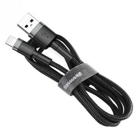 BASEUS KABEL LIGHTNING USB 2,4A 1M SZARO-CZARNY BASEUS KABEL LIGHTNING USB 2,4A 1M SZARO-CZARNY