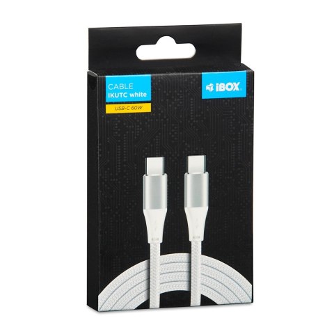 KABEL I-BOX USB TYP-C 60W 1M PD/QC BIAŁY KABEL I-BOX USB TYP-C 60W 1M PD/QC BIAŁY