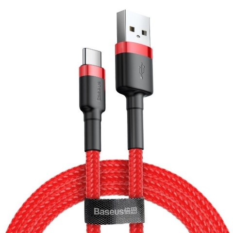 Kabel Baseus Cafule CATKLF-C09 (USB 2.0 - USB typu C ; 2m; kolor czarno-czerwony) Kabel Baseus Cafule CATKLF-C09 (USB 2.0 - USB typu C ; 2m; kolor czarno-czerwony)