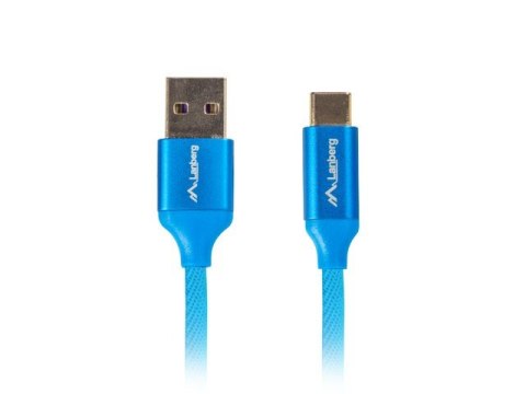 Kabel Lanberg Premium QC 3.0 CA-USBO-22CU-0010-BL (USB 2.0 typu A M - USB typu C M; 1m; kolor niebieski) Kabel Lanberg Premium QC 3.0 CA-USBO-22CU-0010-BL (USB 2.0 typu A M - USB typu C M; 1m; kolor niebieski)