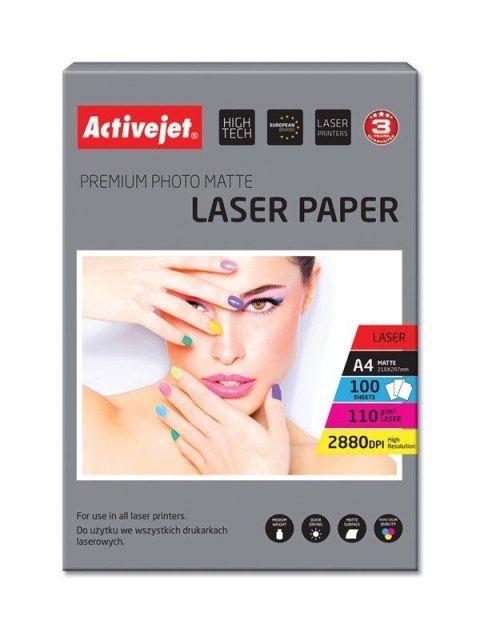 Activejet AP4-110M100L Papier fotograficzny matowy (A4; 100 szt.) Activejet AP4-110M100L Papier fotograficzny matowy (A4; 100 szt.)