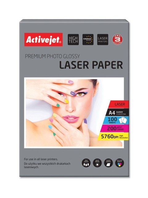 Activejet AP4-200G100L Papier fotograficzny błyszczący (A4; 100 szt.) Activejet AP4-200G100L Papier fotograficzny błyszczący (A4; 100 szt.)