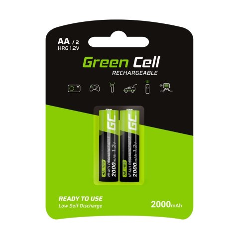 GREEN CELL AKUMULATORKI PALUSZKI 2X AA R6 2000MAH GREEN CELL AKUMULATORKI PALUSZKI 2X AA R6 2000MAH