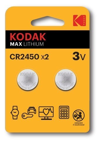 KODAK BATERIE LITOWE MAX CR 2450 BLISTER X 2 SZT. KODAK BATERIE LITOWE MAX CR 2450 BLISTER X 2 SZT.