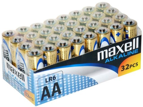MAXELL Bateria alkaliczna ALKALINE LR6 AA FOLIA karton 32 sztuki (8 zgrzewek po 4 sztuki) MAXELL Bateria alkaliczna ALKALINE LR6 AA FOLIA karton 32 sztuki (8 zgrzewek po 4 sztuki)
