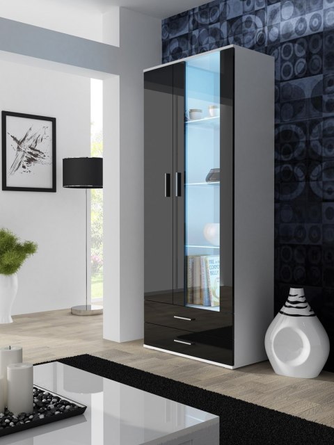 Witryna SOHO S6 2D2S biały/ czarny połysk Witryna SOHO S6 2D2S biały/ czarny połysk
