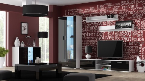 Witryna SOHO S6 2D2S biały/ czarny połysk Witryna SOHO S6 2D2S biały/ czarny połysk