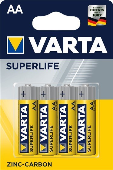 Zestaw baterii cynkowo-węglowe VARTA Superlife R6 AA (Zn-C; x 4) Zestaw baterii cynkowo-węglowe VARTA Superlife R6 AA (Zn-C; x 4)