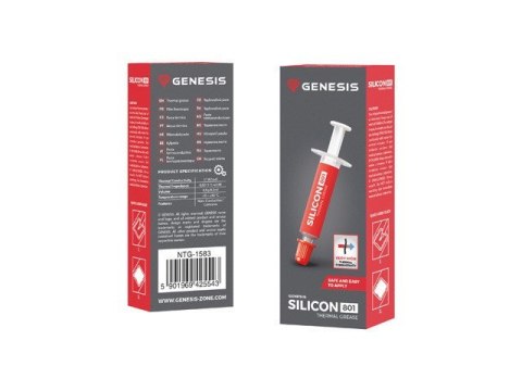 GENESIS PASTA TERMOPRZEWODZĄCA SILICON 801 0,5G NTG-1583 GENESIS PASTA TERMOPRZEWODZĄCA SILICON 801 0,5G NTG-1583