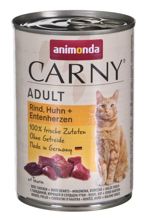ANIMONDA Carny Adult wołowina, kurczak i kacze serca - mokra karma dla kota - 400 g ANIMONDA Carny Adult wołowina, kurczak i kacze serca - mokra karma dla kota - 400 g