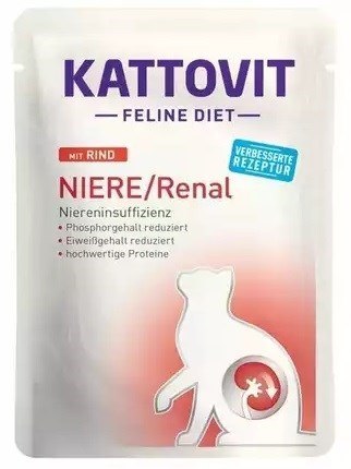 KATTOVIT SASZ NIERE/RENAL Wołowina 85g dla kota KATTOVIT SASZ NIERE/RENAL Wołowina 85g dla kota