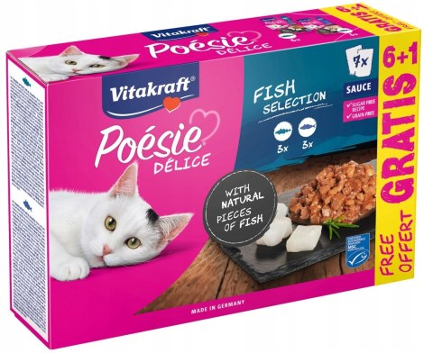 VITAKRAFT Poesie Delice w sosie multipack sauce rybny - mokra karma dla kota - 6+1 x 85g VITAKRAFT Poesie Delice w sosie multipack sauce rybny - mokra karma dla kota - 6+1 x 85g