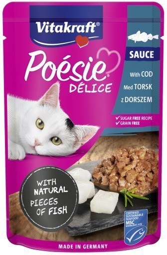 VITAKRAFT Poesie Delice w sosie multipack sauce rybny - mokra karma dla kota - 6+1 x 85g VITAKRAFT Poesie Delice w sosie multipack sauce rybny - mokra karma dla kota - 6+1 x 85g