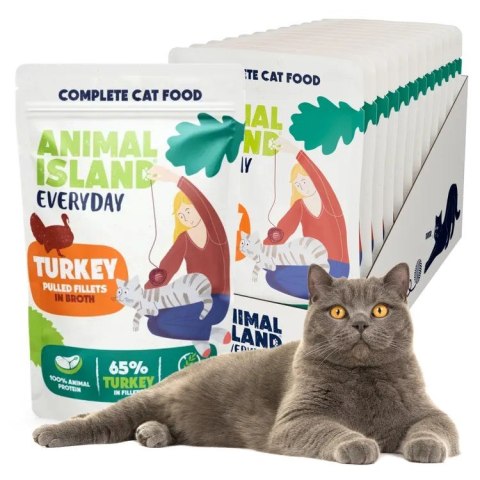 ANIMAL ISLAND Indyk w filecie - Karma mokra dla kotów - 12x85g ANIMAL ISLAND Indyk w filecie - Karma mokra dla kotów - 12x85g