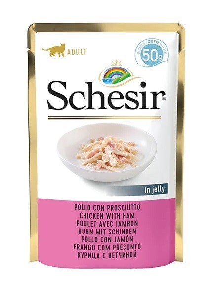 SCHESIR dla kotów Single Dish Fileciki z Kurczaka i Szynką 50g SCHESIR dla kotów Single Dish Fileciki z Kurczaka i Szynką 50g