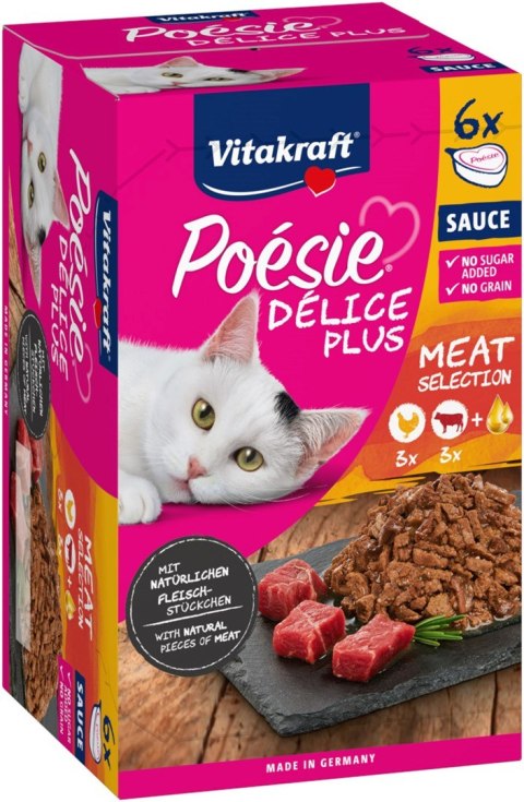 VITAKRAFT Poesie delice PLUS kurczak+wołowina - Przysmak dla kota - 6x85g VITAKRAFT Poesie delice PLUS kurczak+wołowina - Przysmak dla kota - 6x85g