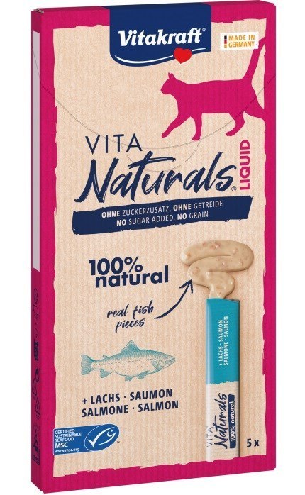 VITAKRAFT VITA NATURALS Liquid łosoś przysmak dla kota 5x15g VITAKRAFT VITA NATURALS Liquid łosoś przysmak dla kota 5x15g