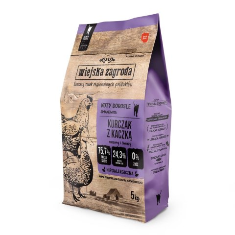 Wiejska Zagroda Kurczak z kaczką dla kotów 5kg Wiejska Zagroda Kurczak z kaczką dla kotów 5kg
