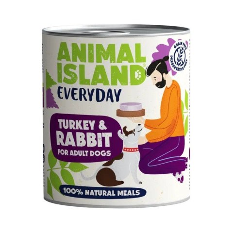 ANIMAL ISLAND Indyk i królik - Karma mokra dla psów - 800g ANIMAL ISLAND Indyk i królik - Karma mokra dla psów - 800g