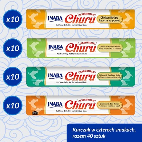 INABA CAT CHURU VARIETIES kurczak - przysmak dla kota 40x14 g INABA CAT CHURU VARIETIES kurczak - przysmak dla kota 40x14 g