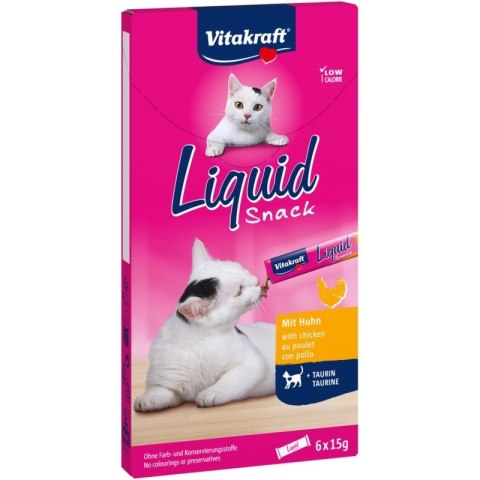 VITAKRAFT Cat Liquid Snack - przysmak dla kota w płynie: kurczak, tauryna 6 szt. VITAKRAFT Cat Liquid Snack - przysmak dla kota w płynie: kurczak, tauryna 6 szt.