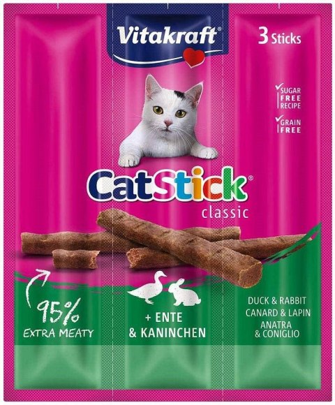 VITAKRAFT Cat Stick Mini - przysmak dla kota smak: kaczka i królik 3szt./18g VITAKRAFT Cat Stick Mini - przysmak dla kota smak: kaczka i królik 3szt./18g