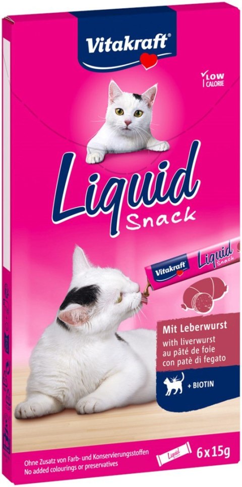 VITAKRAFT Liquid SNACK wątróbka+biotyna - Przysmak dla kota - 6szt VITAKRAFT Liquid SNACK wątróbka+biotyna - Przysmak dla kota - 6szt