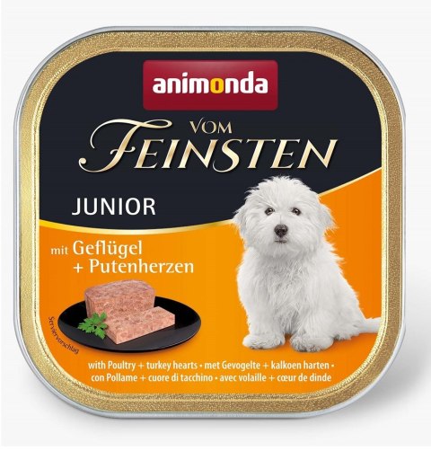 ANIMONDA Vom Feinsten Junior drób i serca indyka - mokra karma dla szczeniąt - 150g ANIMONDA Vom Feinsten Junior drób i serca indyka - mokra karma dla szczeniąt - 150g