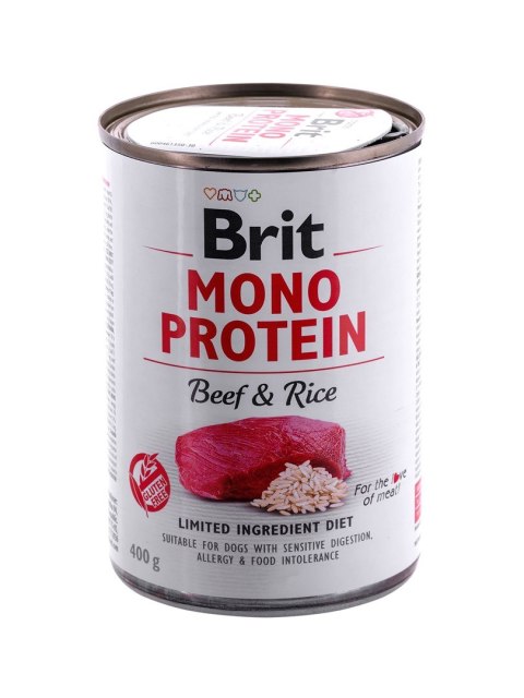 BRIT Mono Protein Beef&Rice - mokra karma z wołowiną i ryżem dla psów dorosłych - 400 g BRIT Mono Protein Beef&Rice - mokra karma z wołowiną i ryżem dla psów dorosłych - 400 g