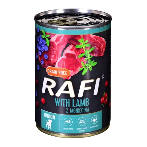 DOLINA NOTECI Rafi junior z jagnięciną, żurawiną i borówką - mokra karma dla szczeniąt - 400 g DOLINA NOTECI Rafi junior z jagnięciną, żurawiną i borówką - mokra karma dla szczeniąt - 400 g