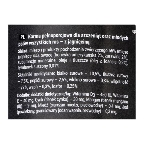 DOLINA NOTECI Rafi junior z jagnięciną, żurawiną i borówką - mokra karma dla szczeniąt - 400 g DOLINA NOTECI Rafi junior z jagnięciną, żurawiną i borówką - mokra karma dla szczeniąt - 400 g