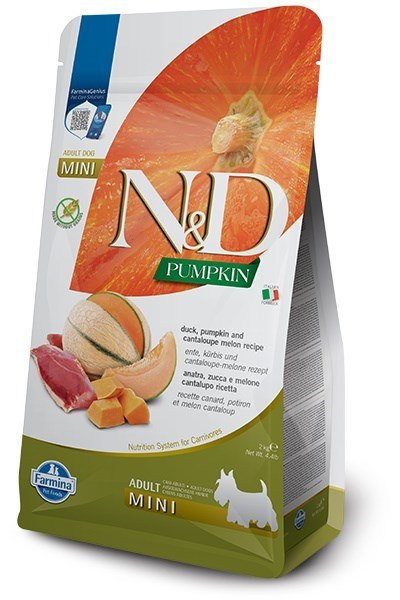 FARMINA N&D Pumpkin Dog Duck Cantaloupe Adult Mini - sucha karma dla psa - 2 kg FARMINA N&D Pumpkin Dog Duck Cantaloupe Adult Mini - sucha karma dla psa - 2 kg