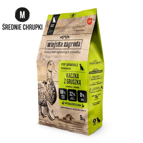 WIEJSKA ZAGRODA Kaczka z gruszką (dorosły) chrupki M - Karma sucha dla psa - 9kg WIEJSKA ZAGRODA Kaczka z gruszką (dorosły) chrupki M - Karma sucha dla psa - 9kg