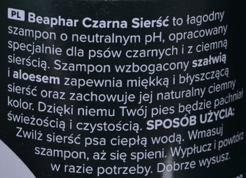 BEAPHAR Czarna sierść - szampon dla psa - 250 ml BEAPHAR Czarna sierść - szampon dla psa - 250 ml