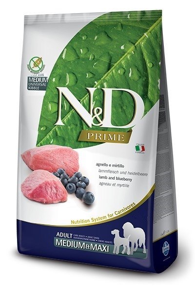 FARMINA N&D Prime Lamb & Blueberry Adult Medium & Maxi - sucha karma dla psa - 12kg FARMINA N&D Prime Lamb & Blueberry Adult Medium & Maxi - sucha karma dla psa - 12kg